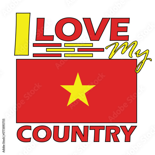 Vietnam, I Love My Country Vector Design, T-shirt Print Design