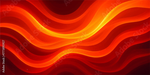 Abstract orange and red flowing wave pattern with glowing fire energy for a vibrant background design
