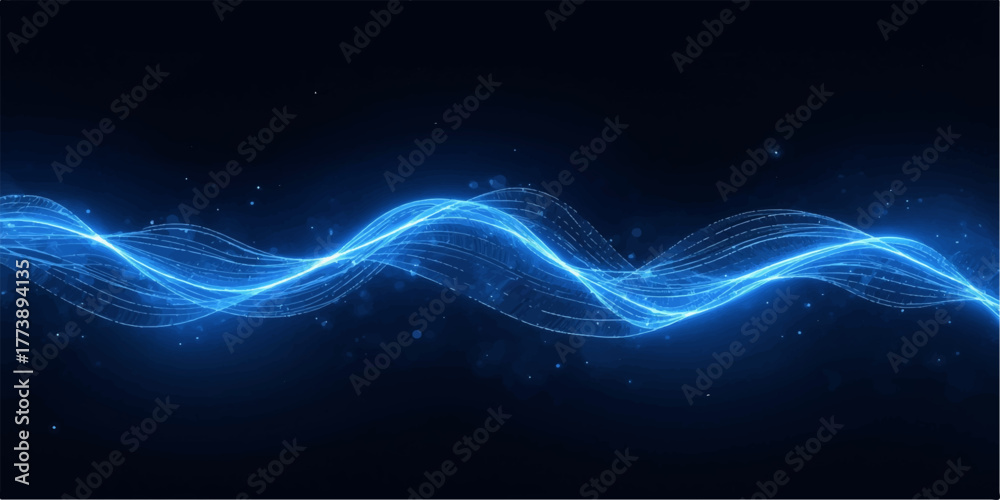 custom made wallpaper toronto digitalAbstract blue wave design with glowing fractal lines motion backdrop
