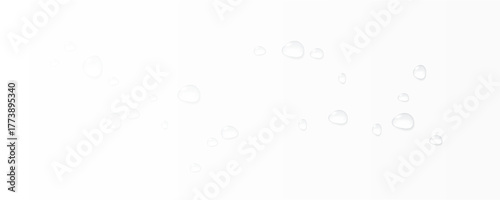 Konstfotografi Realistic vector water drops png on a transparent light background