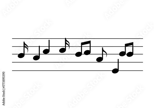 A series of musical notes on a five line staff.