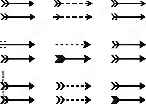 Variety of Arrows in Different Styles and Directions for Navigation and Design Elements