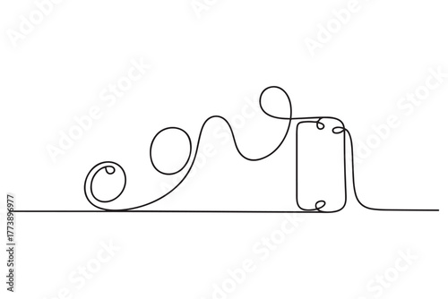 Continuous one line drawing web design and mobile application concept. one line Icon drawing with white background