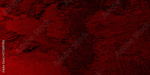 Scratch dark smoke red wall, dirty old concrete cemetery texture panoramic looking abstract fog background cloudiness mist smoke moves black swirling web banner use mockup