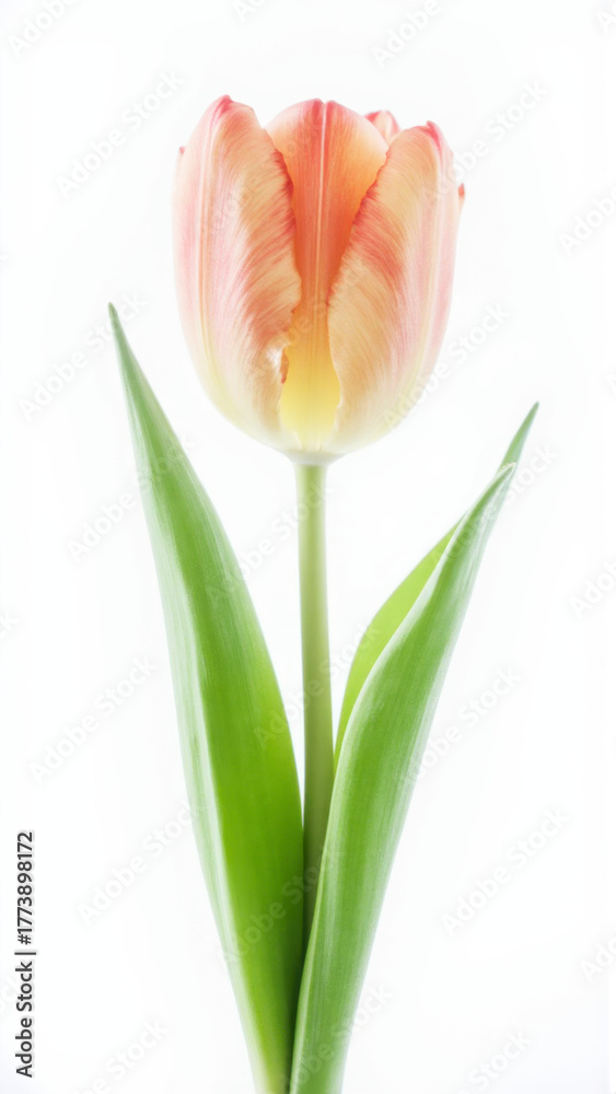 Naklejka premium Vibrant Pink Tulip Isolated on a Pure White Background | Studio Photography