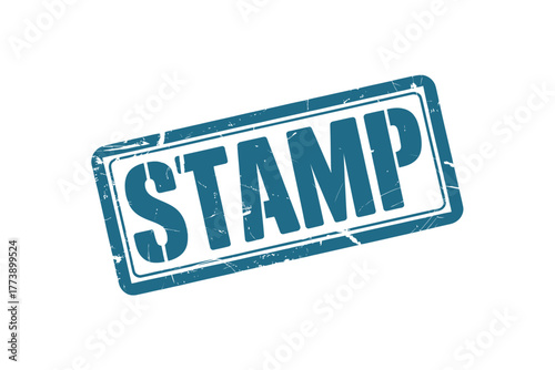 Distressed blue stamp with the word stamp