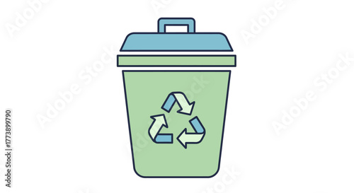 Zero Waste Lifestyle Illustration, Eco Friendly Habits Like Reusing Bottles and Recycling Trash Flat Design