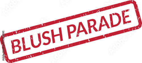 Textured Blush Parade Red Ink Rubber Stamp Seal Impression for Branding and Promotional Materials