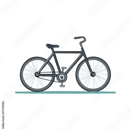 Illustration of a stylish commuter bike ready for a smooth ride down the street