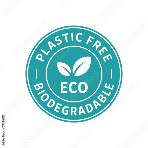 Eco friendly plastic free biodegradable certification seal