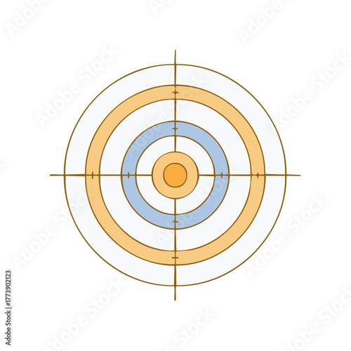 Abstract concentric circles graphic with crosshairs representing a target or focus
