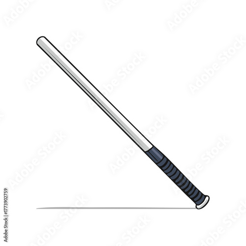 Illustration of a police baton, isolated on a white background, vector design.