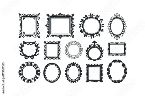 Collection of Ornate Decorative Frames and Borders