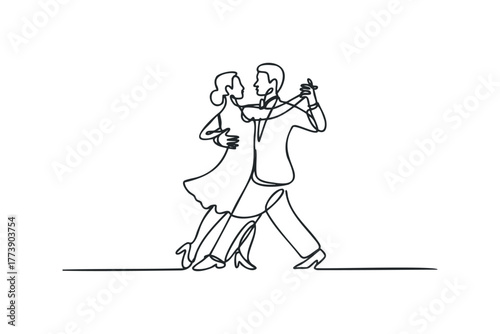 Couple dancing ballroom elegant pose