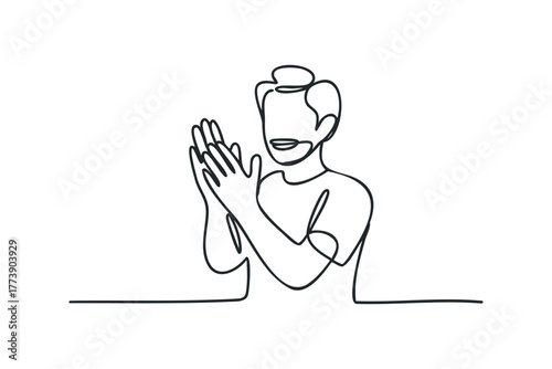 Man clapping hands with a smile