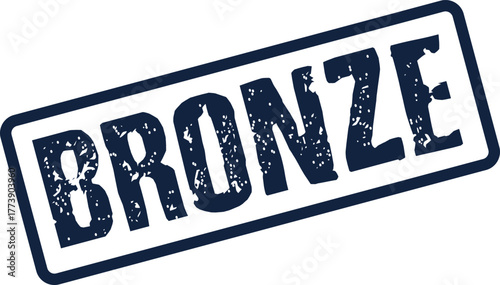 Distressed textured rubber stamp with the single word BRONZE in bold lettering