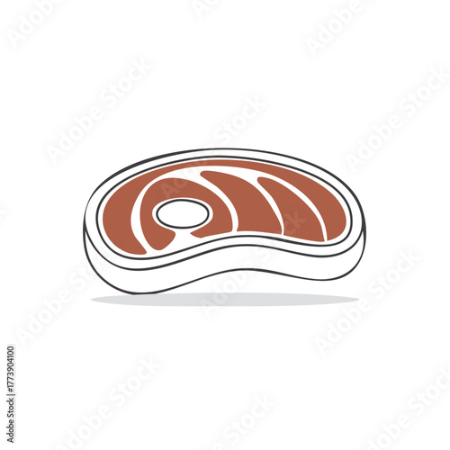 Simple vector illustration of a raw beef steak cut, perfect for menus and food concepts