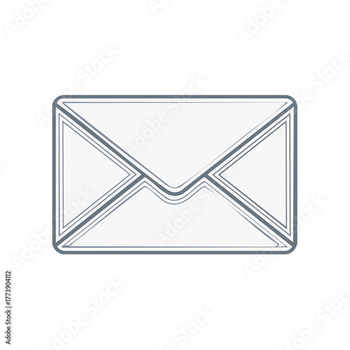 Simple clean vector outline of a closed envelope symbol for mail and digital communication message