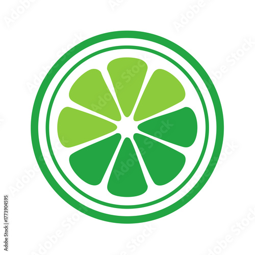 Vibrant green lime slice illustration fresh citrus fruit segment graphic design element