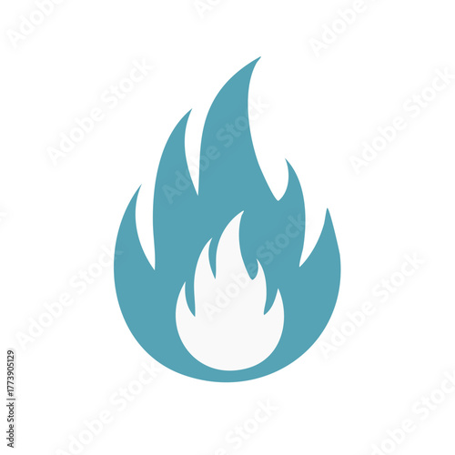 Stylized blue and white flame icon representing energy and heat