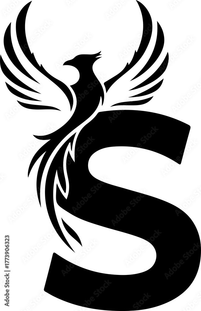 Fototapeta premium Abstract Black S design for Creative Projects and Artistic Endeavors