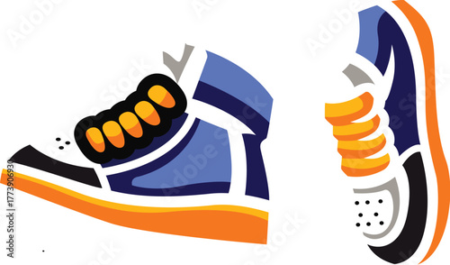 Colorful Sports Shoes Illustration