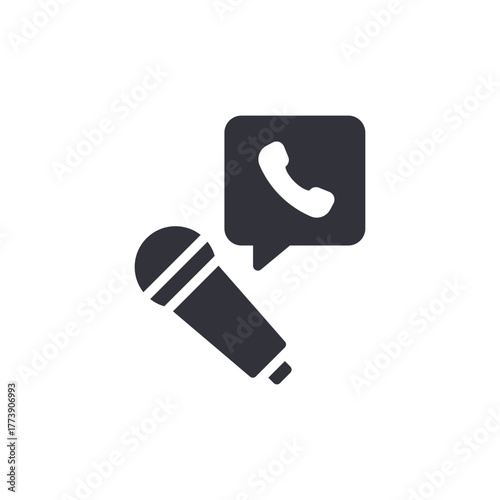Microphone And Phone Icon For Communication Interface Symbol