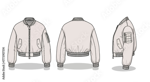 Fashion bomber jacket design template