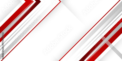Red, white modern abstract background design. Hi-tech red corporate abstract background. Geometric vector illustration design with curve wave lines pattern texture. banner pattern presentation bg.	