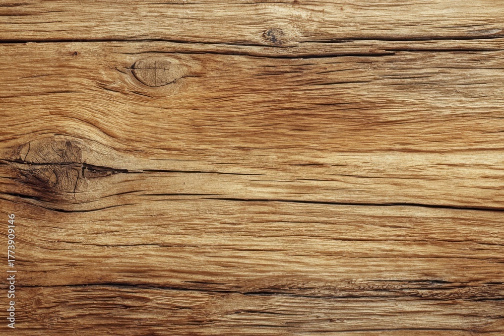 Fototapeta premium Warm wooden texture with natural grain patterns, showcasing unique knots and surface variations for a cozy, rustic aesthetic in home decor and design projects