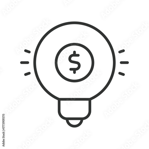 Investment ideas icon in line design. investment ideas, innovation, concept, opportunity, insight, brainstorm, strategy on white background vector. Investment ideas editable stroke icon
