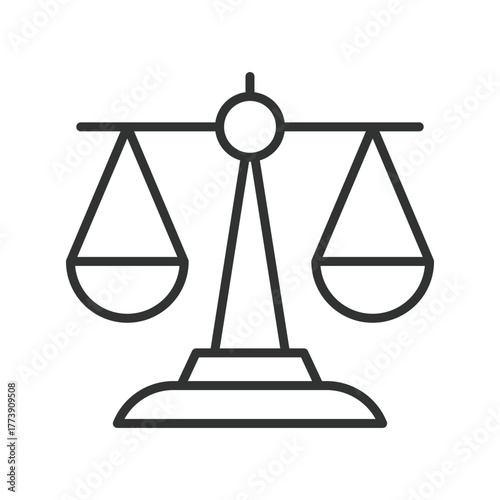 Decision icon in line design. decision, balance, trade-off, risk, choice, strategy, judgment on white background vector. Decision editable stroke icon