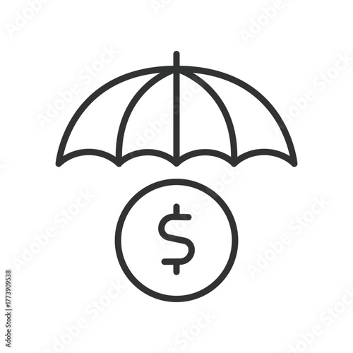 Insurance icon in line design. insurance, protection, coverage, risk management, policy, premium, claim on white background vector. Insurance editable stroke icon