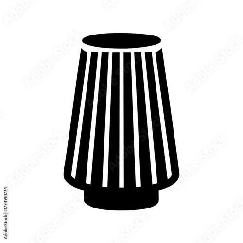 Black and White Vector Illustration of an Air Filter Cartridge Object