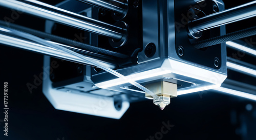 Wallpaper Mural Close up of a 3d printer head with filament, modern technology concept Torontodigital.ca