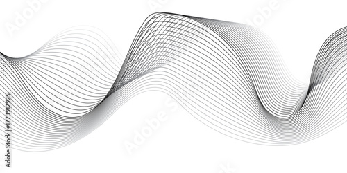 Abstract vector wave line template. swoosh speed line music and science technology vector flow background . Wave Swirl, frequency sound wave, twisted curve .	
