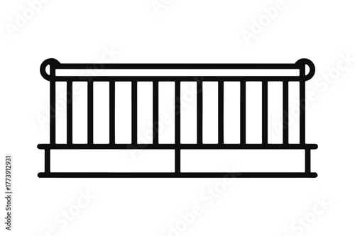 A balcony railing vector art illustration