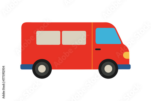 Wallpaper Mural A colorful service van vector art illustration Torontodigital.ca