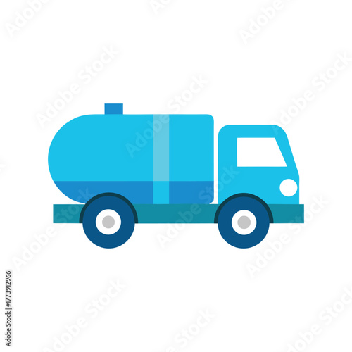 A colorful water tank truck vector art illustration