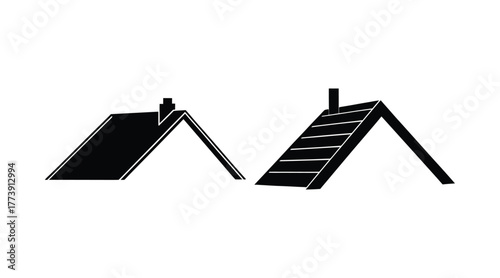 A set of roof silhouette vector illustration