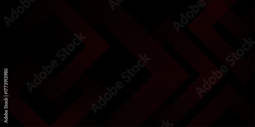 abstract red lines with black background creative geometric triangle shape.Abstract beautiful perfect random red lines background.Social media cover and web wide banner template.Vector illustration.
