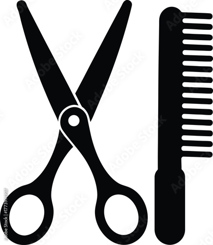 Scissors and Comb Icon
