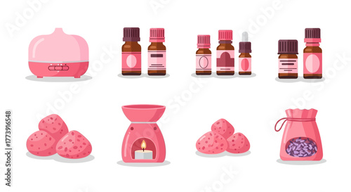 Aromatherapy Essential Oils and Diffusers Collection.