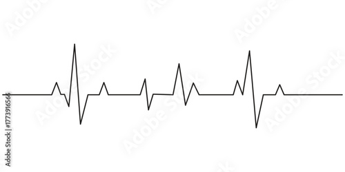 Representing a heartbeat continuous one line drawing. Vector illustration.	