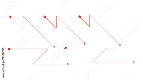red arrow  business down  background