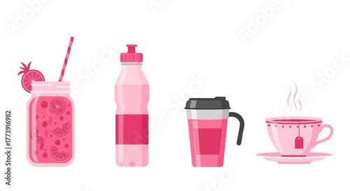 Pink Drinks Collection - Refreshing Beverages for a Healthy Lifestyle.