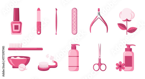 Pink Manicure and Pedicure Set - Beauty and Self-Care Essentials.