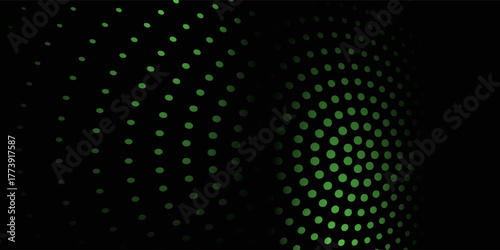 Green dot and black abstract background