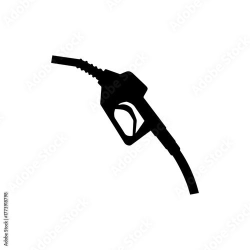 Petrol pump nozzle silhouette vector flat illustration design.
