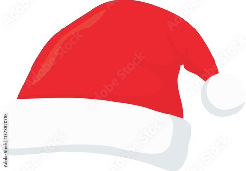 Festive Santa hat brings holiday cheer to any project, perfect for Christmas promotions and seasonal designs, originally a scalable graphic element
